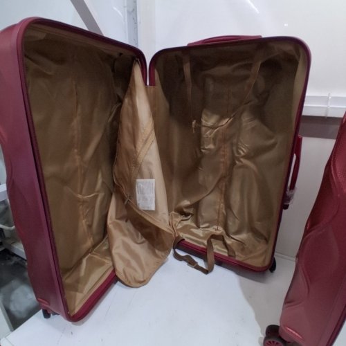 3PC OMBRY LUGGAGE SUITCASE SET WITH 360 ROTATION WHEELS - LIGHT WEIGHT AND DURABLE - 20"/24"/28" - WINE RED image 6