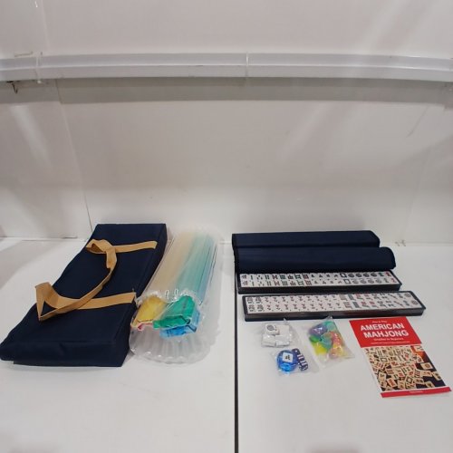 166PC GUSTARIA AMERICAN MAHJONG GAME SET WITH CASE - BLUE image 2