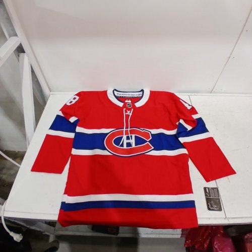 NHL FANATICS MONTREAL CANADIENS HOCKEY JERSEY - 52 HUTSON - 2XL - RED/BLUE image 2