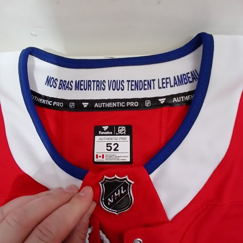 NHL FANATICS MONTREAL CANADIENS HOCKEY JERSEY - 52 HUTSON - 2XL - RED/BLUE image 4