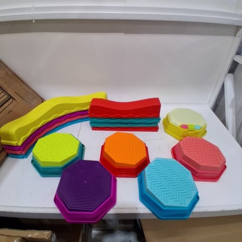 14PC B. TOYS BALANCE & GROOVE SET SENSORY MUSICAL BALANCE BEAM GAME FOR KIDS - MULTI-COLOUR (MODEL: BX2602C1Z) image 2
