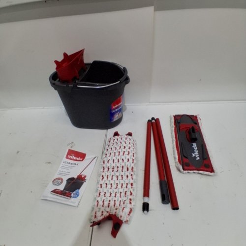 VILEDA ULTRAMAX FLAT MOP AND BUCKET SET - 24.97L - RED/BLACK image 2