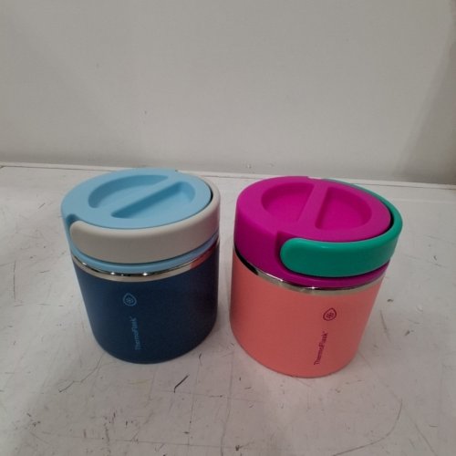 2PK THERMOFLASK INSULATED FOOD JARS - 20OZ - PINK/BLUE (MODEL: 1759351) image 2