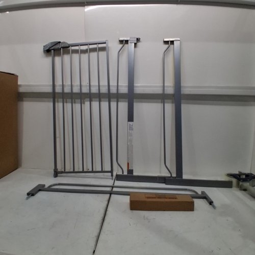 REGALO EASY STEP EXTRA TALL WALK THRU SAFETY GATE - 29" - 36.5" X 36" - PLATINUM GREY (MODEL: 1166 P DS) image 2