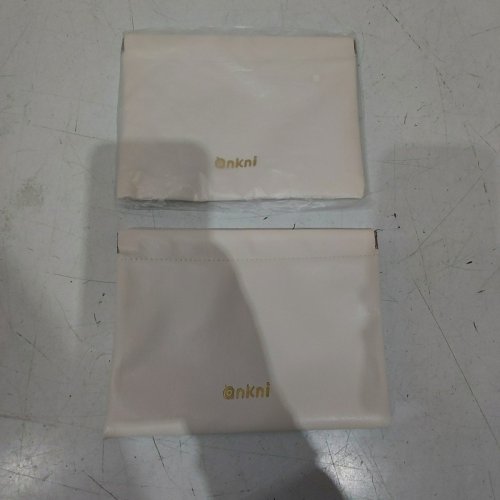 2PC ONKNI RECTANGULAR MAGNETIC CLOSURE SMALL POUCHES - 7" X 5" - CREAM image 2