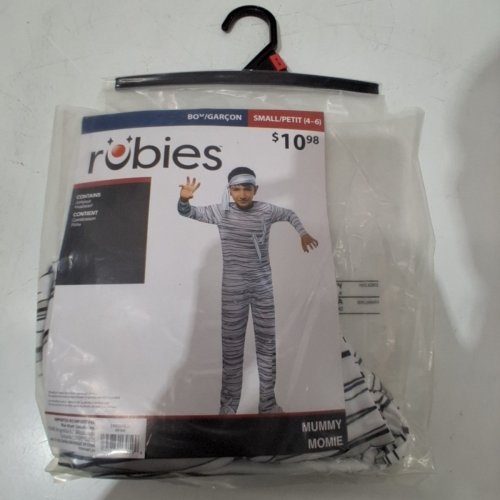2PC BOYS RUBIES MUMMY COSTUME - SMALL (4-6) - WHITE / BLACK (ITEM: 1001654) image 2