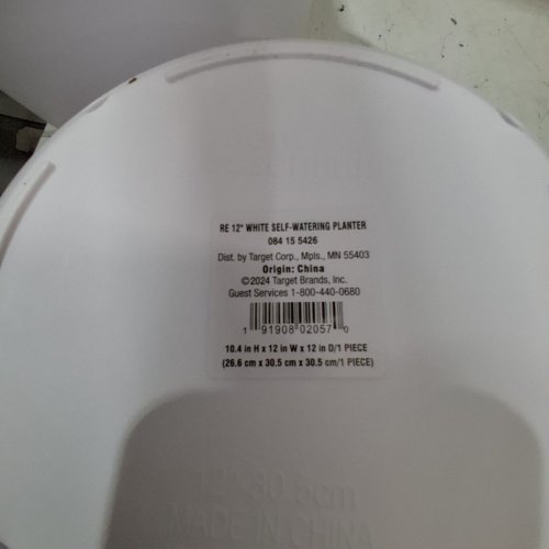 ROOM ESSENTIALS SELF-WATERING PLASTIC PLANTER POT - 12" - WHITE image 3