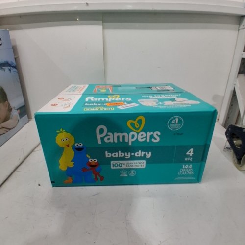 144PK PAMPERS BABY-DRY DISPOSABLE DIAPERS - SIZE 4 (22-37LBS) - SESAME STREET image 2