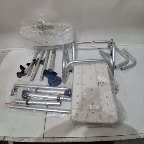 TUB TRANSFER BENCH FOR BATHTUB, ADJUSTABLE SHOWER SEATS FOR ADULTS - 400LBS CAPACITY - WHITE/SILVER (MODEL: FBL630263) image 2