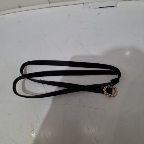 WOMEN'S THIN FLOWER BUCKLE BELT - 40" - BLACK/GOLD (MODEL: A53737) image 2