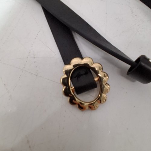 WOMEN'S THIN FLOWER BUCKLE BELT - 40" - BLACK/GOLD (MODEL: A53737) image 3