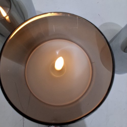 3PC GOLDPRICE LED FLAMELESS BATTERY OPERATED CANDLES - 4" 5" 6" - GREY image 2