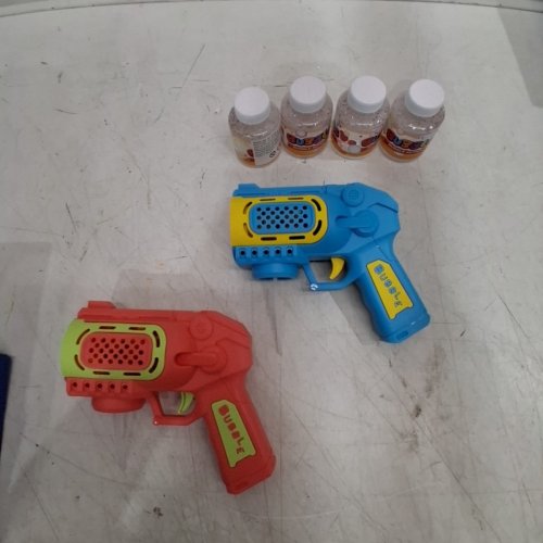 2PC EAGLESTONE BUBBLE GUNS WITH BUBBLE SOLUTION BOTTLES - BLUE/PINK (MODEL: AL-2034) image 3