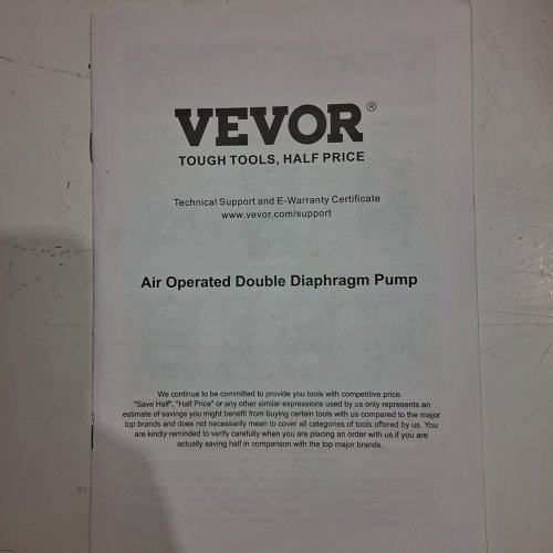 VEVOR AIR OPERATED DOUBLE DIAPHRAGM PUMP, 1" INLET OUTLET FOR CHEMICAL INDUSTRIAL USE, 35 GPM, MAX 120 PSI, BLACK, (MODEL:QBY4-25LF46) image 3