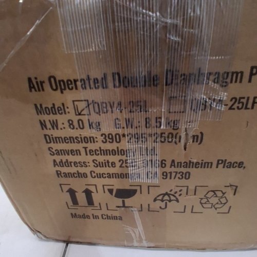 VEVOR AIR OPERATED DOUBLE DIAPHRAGM PUMP, 1" INLET OUTLET FOR CHEMICAL INDUSTRIAL USE, 35 GPM, MAX 120 PSI, BLACK, (MODEL:QBY4-25LF46) image 7