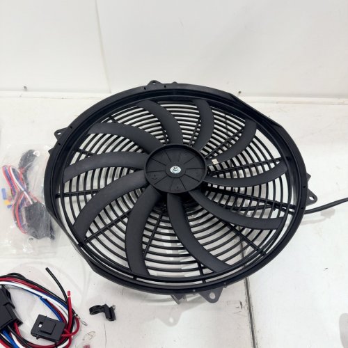 ELECTRIC REVERSIBLE RADIATOR COOLING FAN MOUNT KIT - 12V, 16" - BLACK image 2