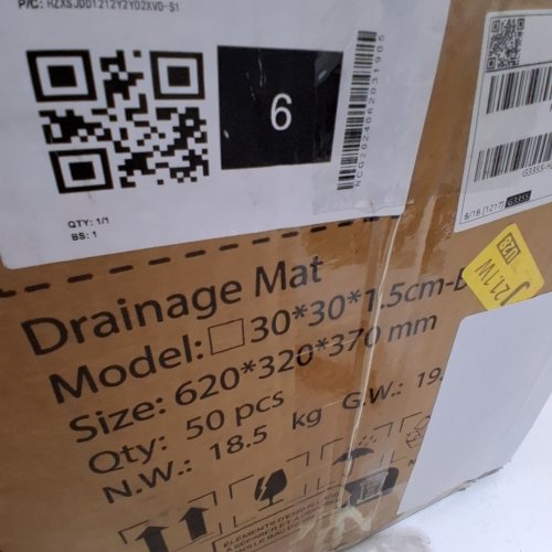 48PK INTERLOCKING NON-SLIP DRAINAGE MAT - 12" X 12" - BLACK (MODEL: 30*30*120CM-B) image 2