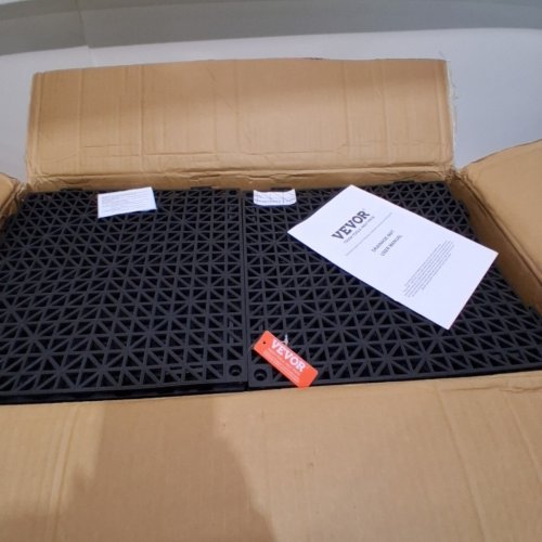 48PK INTERLOCKING NON-SLIP DRAINAGE MAT - 12" X 12" - BLACK (MODEL: 30*30*120CM-B) image 3