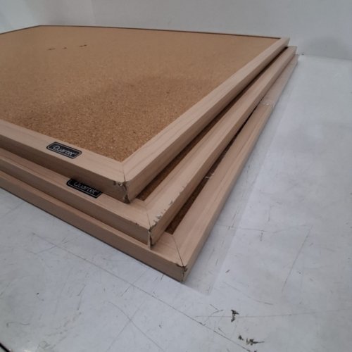 3PK QUARTET NATURAL CORK BULLETIN BOARD - 23" X 35" - WOOD FINISH image 4