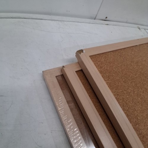 3PK QUARTET NATURAL CORK BULLETIN BOARD - 23" X 35" - WOOD FINISH image 6