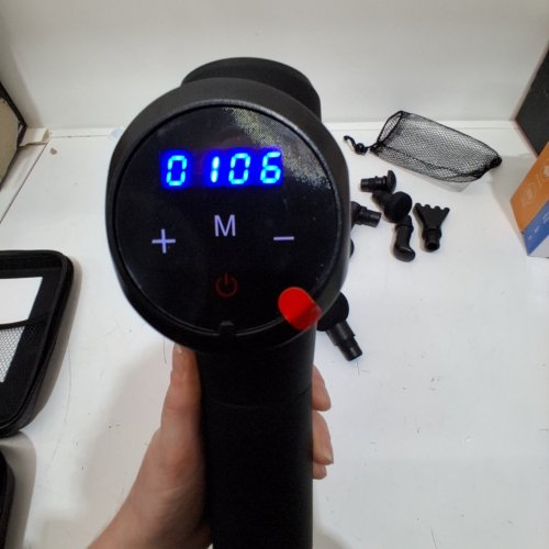 WATTNE MASSAGE DEEP TISSUE PERCUSSION MASSAGE GUN WITH ASSORTED ATTACHMENT HEADS - CARBON (MODEL: W2/RC-MG-010) image 2
