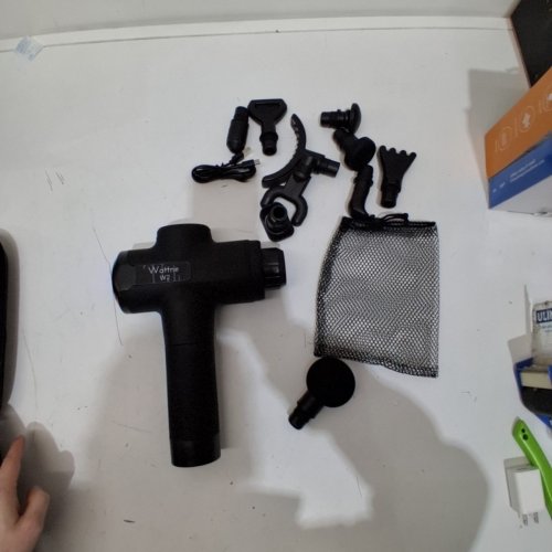WATTNE MASSAGE DEEP TISSUE PERCUSSION MASSAGE GUN WITH ASSORTED ATTACHMENT HEADS - CARBON (MODEL: W2/RC-MG-010) image 3