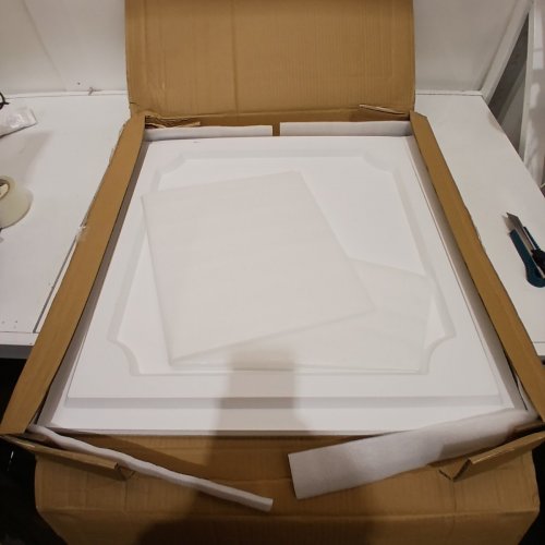 24PK LOOYEE PVC DECORATIVE DROP CEILING TILES - 2FT X 2FT, COVERS 96 SQUARE FEET TOTAL - WHITE (MODEL: LOOYEE-01) image 2