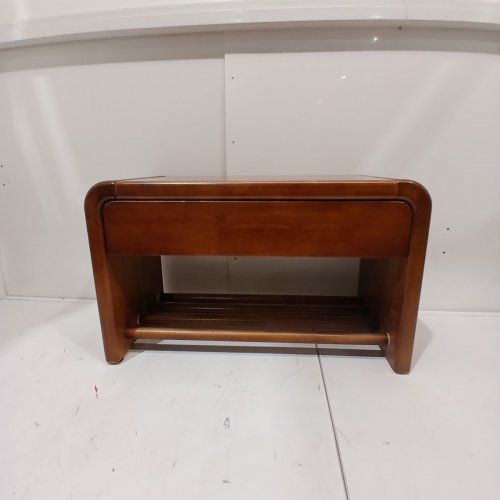 UNBRANDED ENTRYWAY SHOE BENCH WITH PULL-OUT DRAWER - 23.6" - WALNUT BROWN image 3