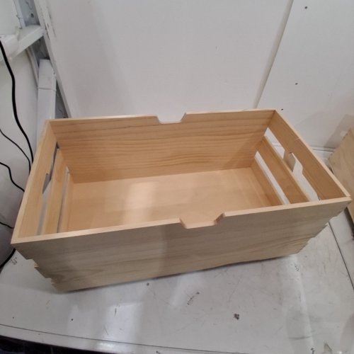 BRIGHTROOM PINE WOOD ROLLING CRATE - 24" X 8.8" X 10.7" - NATURAL WOOD image 2