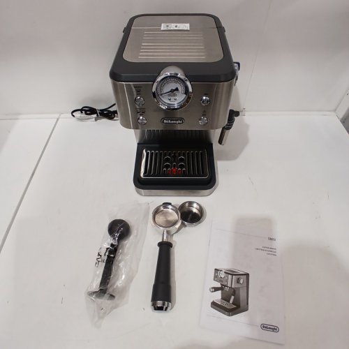 DELONGHI LINEA CLASSIC ESPRESSO MACHINE WITH MILK FROTHER - SILVER (MODEL: ‎EM450M) image 2