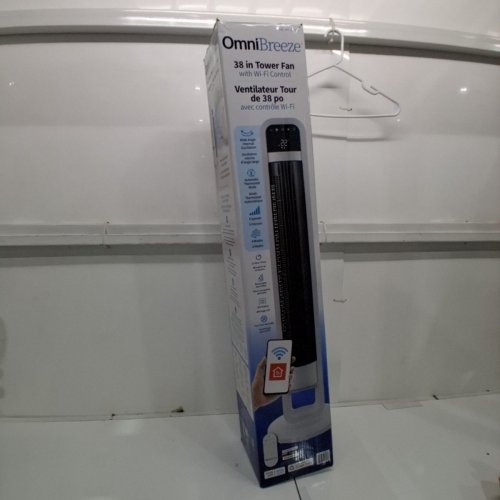 OMNIBREEZE PREMIUM 38" OSCILLATING TOWER FAN WITH WIFI CONTROL, 5-SPEEDS & REMOTE - WHITE/BLACK (MODEL: 5333021/DC2313R-G) image 8