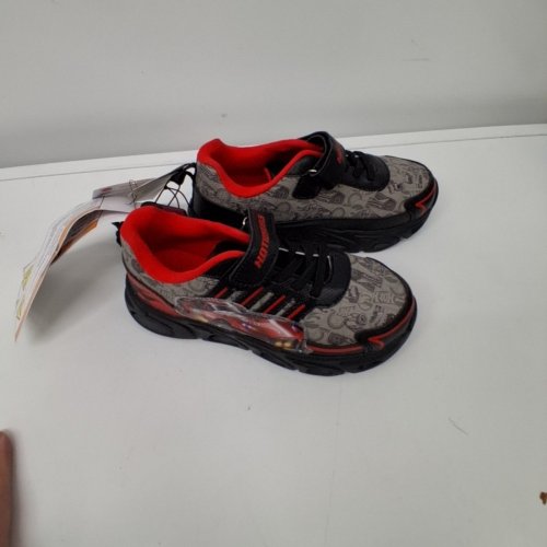 BOYS' HOT WHEELS SHOES - SIZE 3 - GRAY, BLACK AND RED (STYLE: 46HOTWHEELSY26) image 4