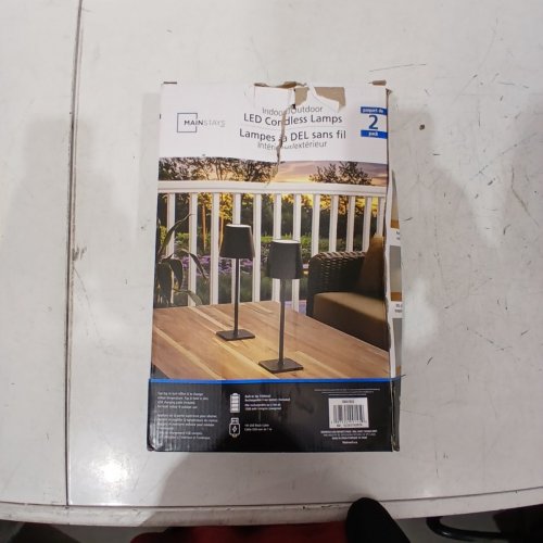 2PK MAINSTAYS INDOOR/OUTDOOR LED CORDLESS LAMPS - 13" - BLACK image 3