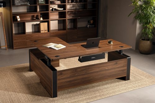 VERNAL L-SHAPED DESKTOP - 71" X 59" - WALLNUT (MODEL: VD07-SDX-C/7DB6) image 2