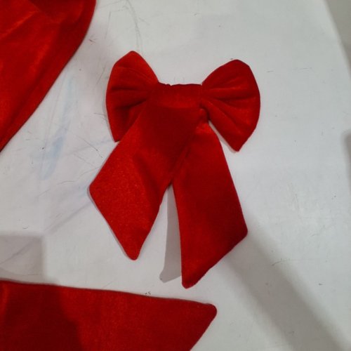 2PC VELVET CHAIR BOW - RED image 3