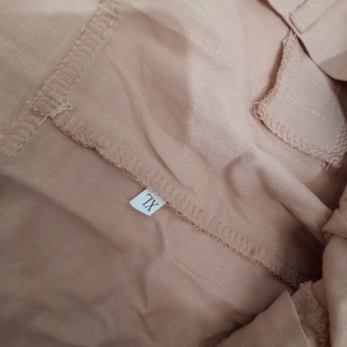 WOMEN'S LINEN CROPPED CARGO PANTS - EXTRA LARGE - DUSTY PINK image 2