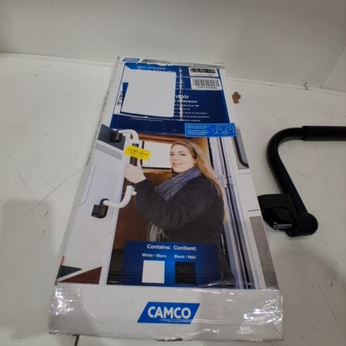 CAMCO SHORT FOLD-AWAY GRAB HANDLE, BLACK (MODEL: 42197) image 3