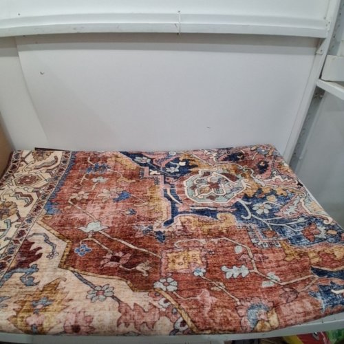 WASHABLE BOHO AREA RUG - 8FT X 10FT - BRICK RED/MULTICOLOR image 4