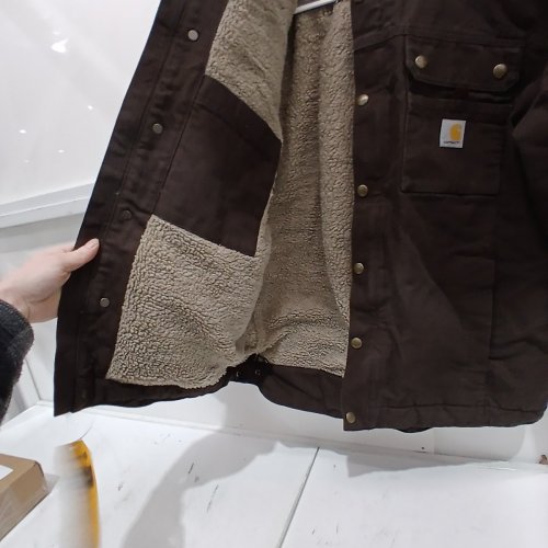 MEN'S CARHARTT SHERPA LINED BARTLETT JACKET - MEDIUM - DARK BROWN (STYLE: OJ3826-M) image 4