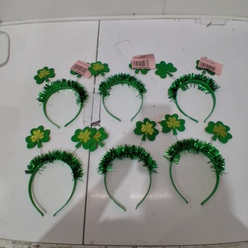 6PK ST. PATRICK'S DAY CLOVER HEADBANDS - GREEN image 3