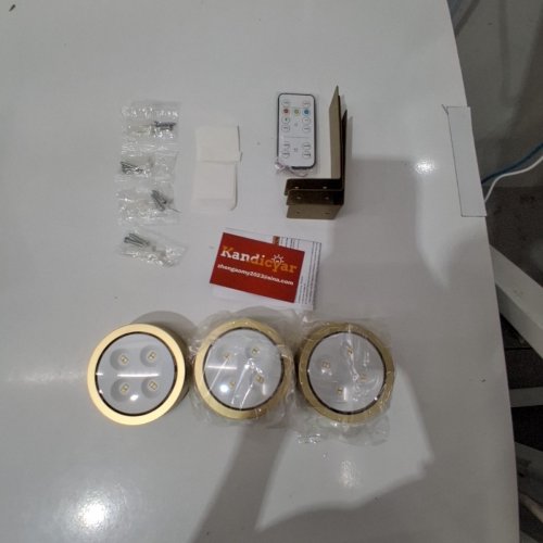 3PK KANDIEYAR RECHARGEABLE PICTURE LIGHTS FOR WALL - 3.15" - GOLD (MODEL: PL-03) image 3