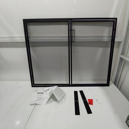 MESH FREE STANDING FIREPLACE DOOR - 39" X 30" - BLACK (MODEL: ZS230425) image 3