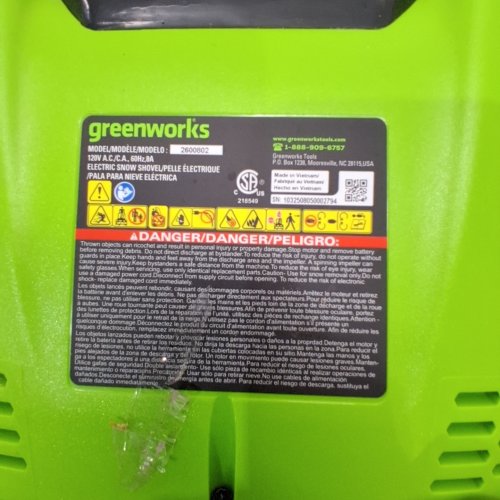 GREENWORKS PRO 12" 40V CORDED ELECTRIC SNOW SHOVEL - GREEN (MODEL: SSA103) image 7