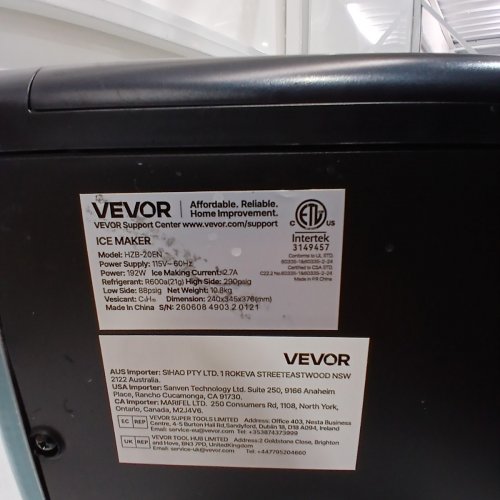COUNTERTOP NUGGET ICE MAKER - 1.8L / 44LBS DAILY - BLACK (MODEL: HZB-20EN) image 9