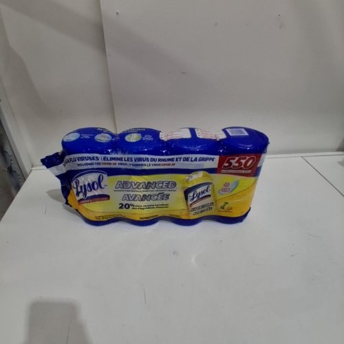 4PK LYSOL ADVANCED DISINFECTING WIPES - 550 WIPES TOTAL - CITRUS SCENT (MODEL: 1708072) image 2