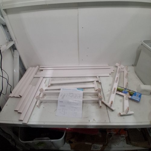 COAST MODERN PVC OUTDOOR 5 POOL TOWEL DRYING RACK - 48" X 22" X 38" - WHITE image 2