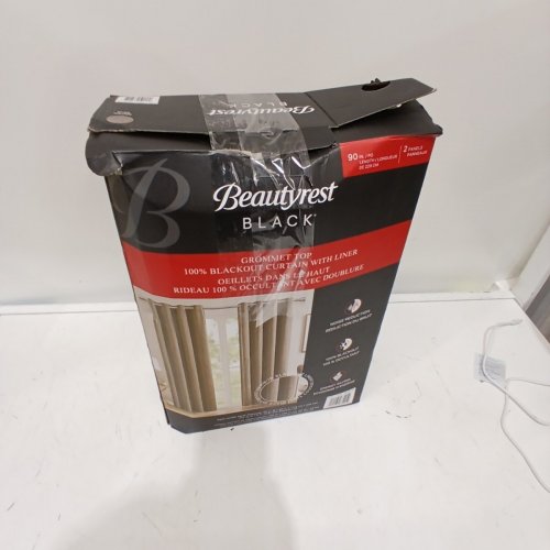 (2 PANEL) BEAUTYREST GROMMET TOP BLACKOUT CURTAIN WITH LINER - 52" X 90" - BROWN (MODEL: 6699105) image 4