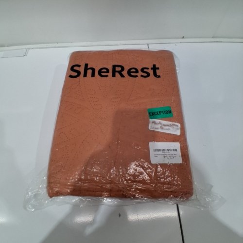 3PC SHEREST SOFT BREATHABLE QUILT BEDDING SET WITH 2 SHAMS - FULL - ORANGE image 3