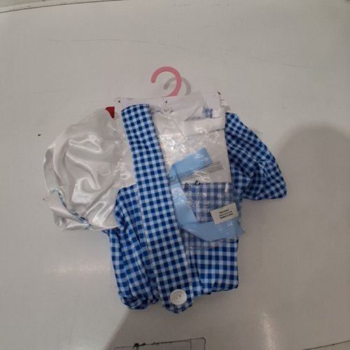3PC GIRLS RUBIES WIDARD OF OZ DOROTHY COSTUME - SMALL 4-6 - BLUE AND WHITE image 2