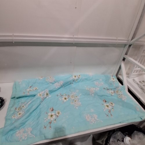 FLORAL BEDDING BLANKET - 57.5" X 78" - TURQUOISE image 2